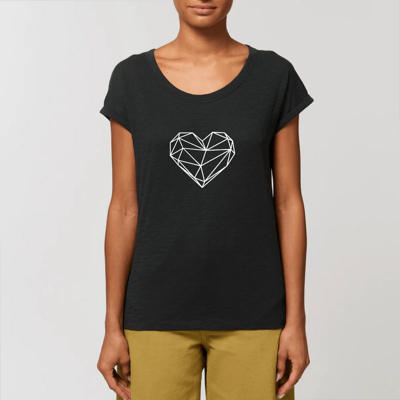 T-shirt Slub Femme - Coeur Origami