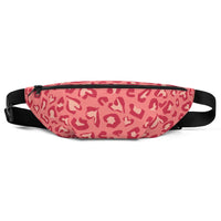 Sac banane femme coeurs léopard rose