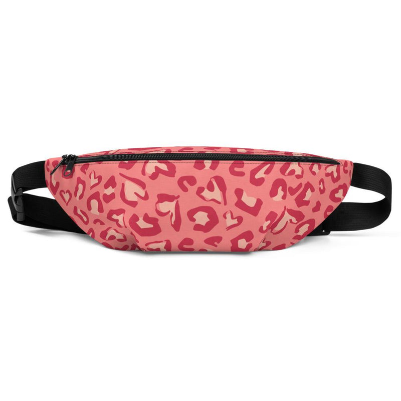 Sac banane femme coeurs léopard rose