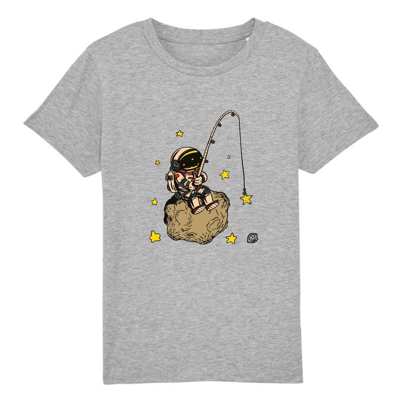 tshirt enfant astronaute qui peche