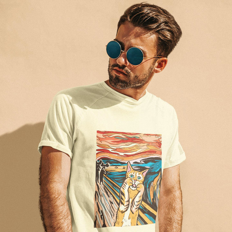 teeshirt avec une peinture de chat