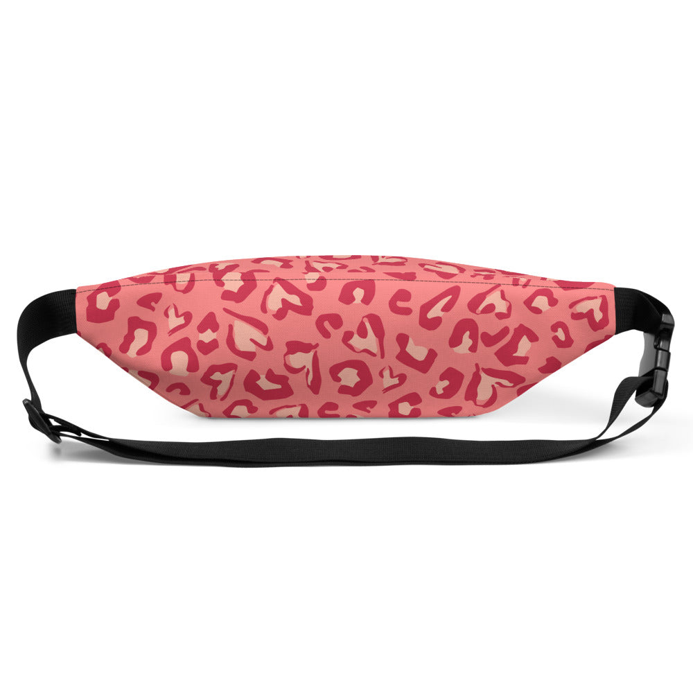 Sac banane femme coeurs léopard rose – vue 4