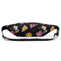 Sac banane cartoon rétro pizza smiley noir – vue 4