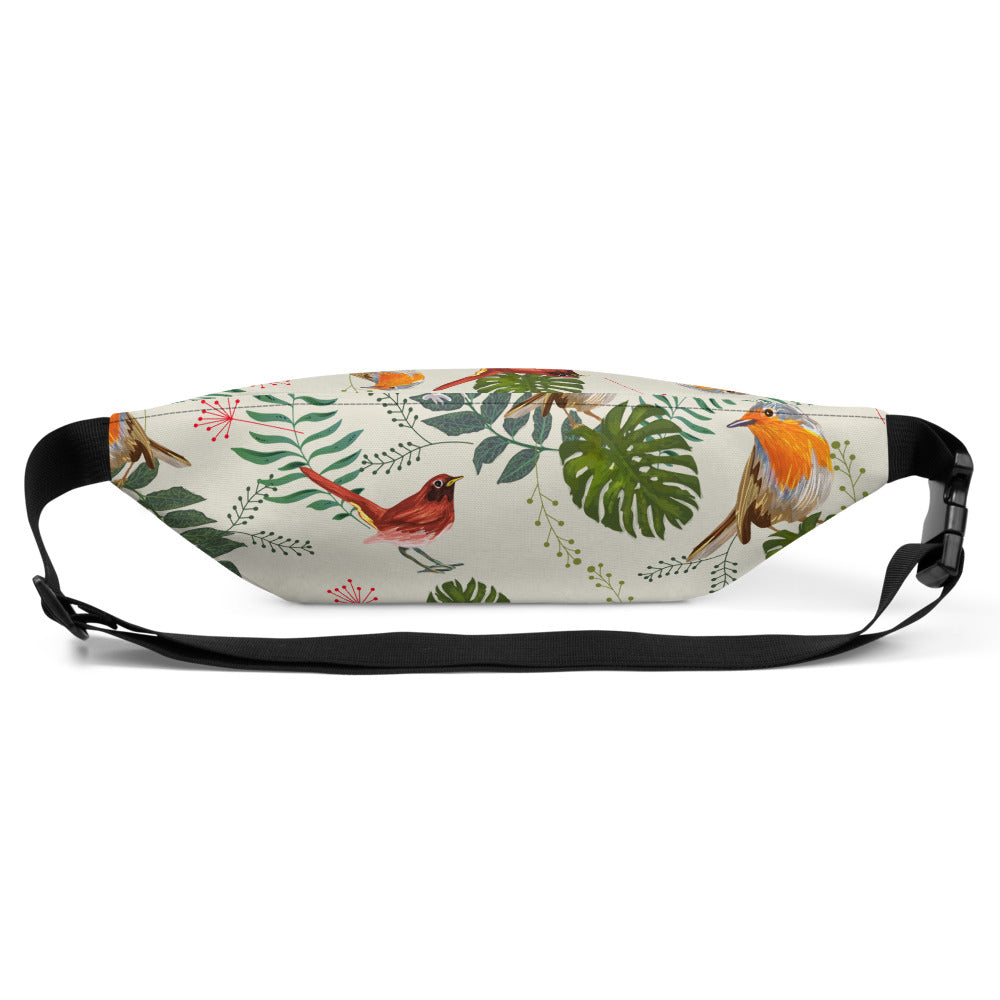 Sac Banane - FEUILLES ET OISEAUX TROPICAUX -  from chtmboutique by chtmboutique - SAC BANANE