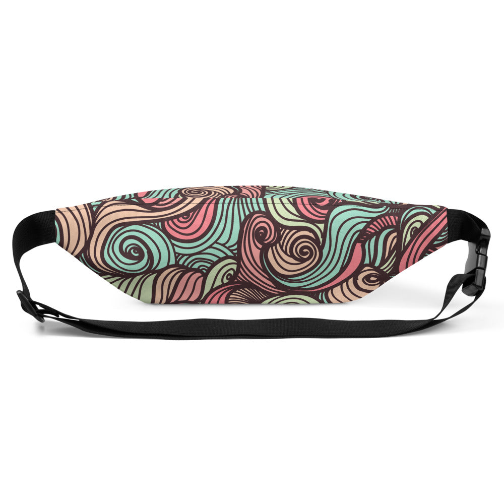 Sac banane - Vagues avec tourbillons colorés -  from chtmboutique by chtmboutique - SAC BANANE