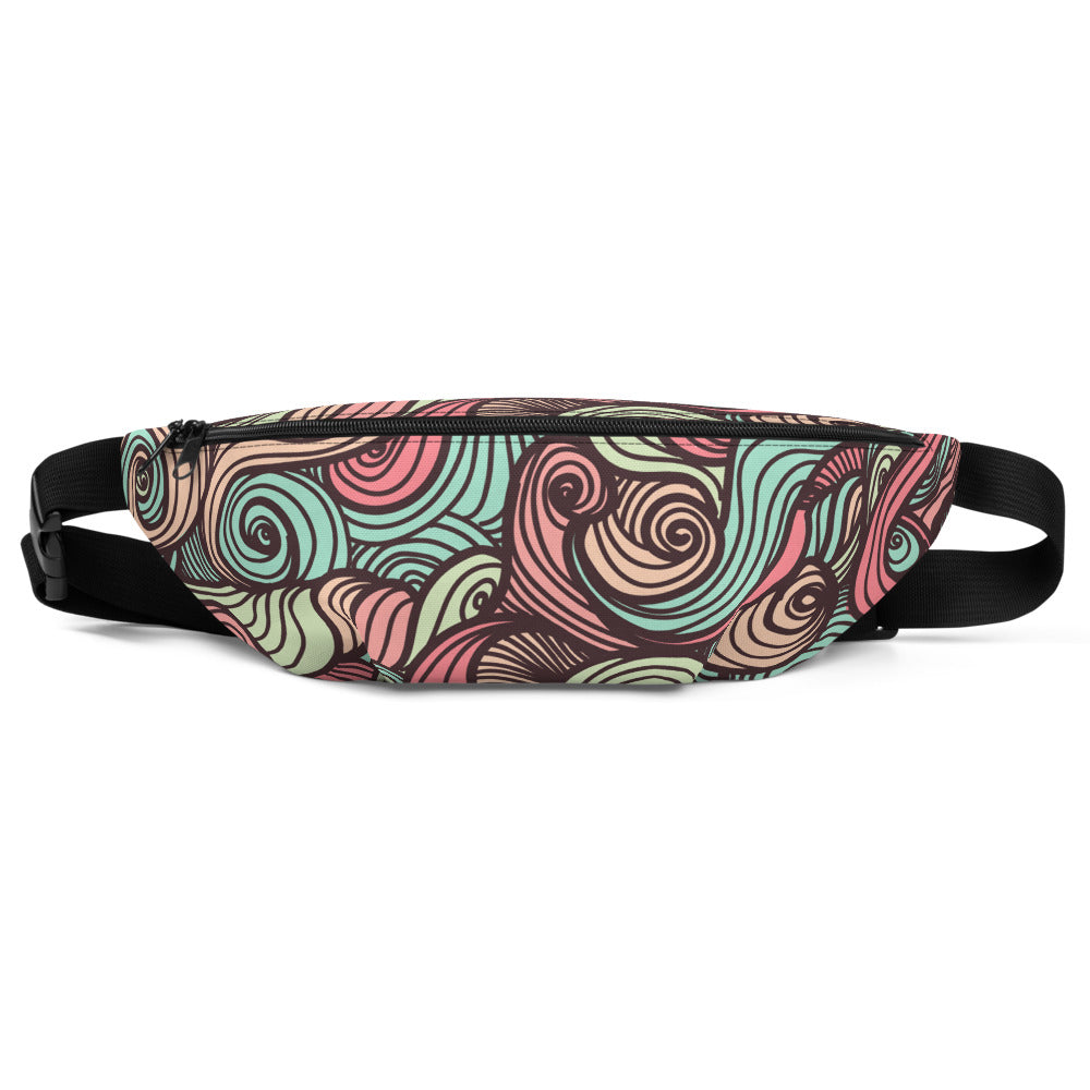 Sac banane - Vagues avec tourbillons colorés -  from chtmboutique by chtmboutique - SAC BANANE