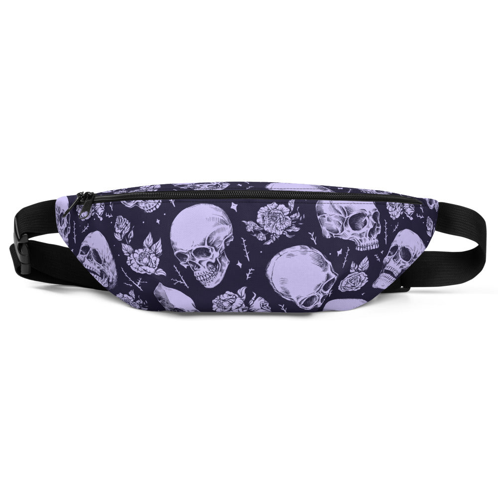 Sac banane têtes de mort motif all-over
