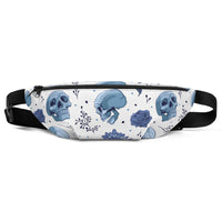 Sac banane tête de mort fleurie