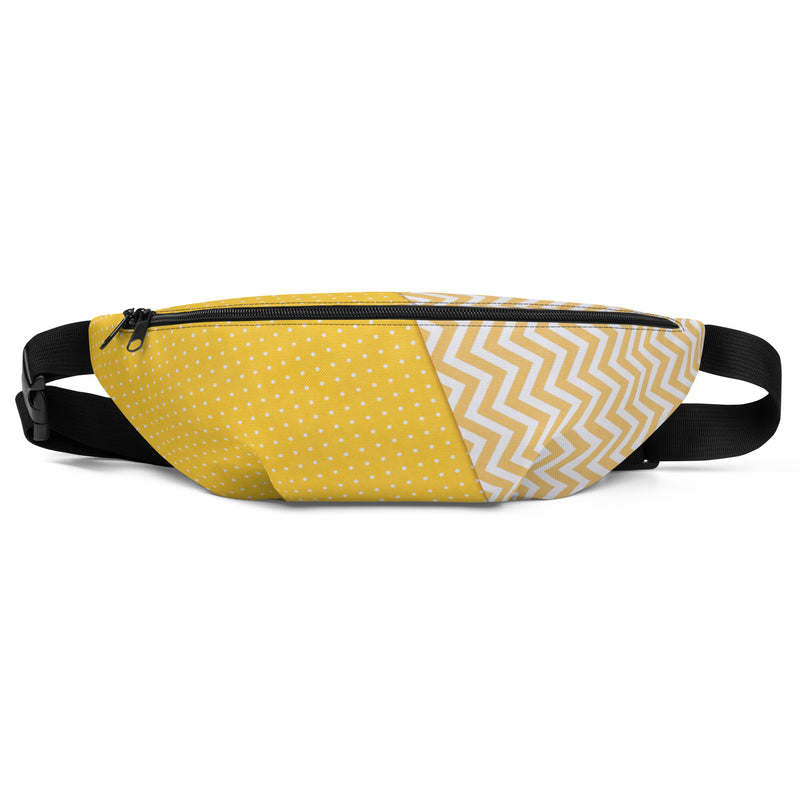 Sac banane pois et chevrons jaune