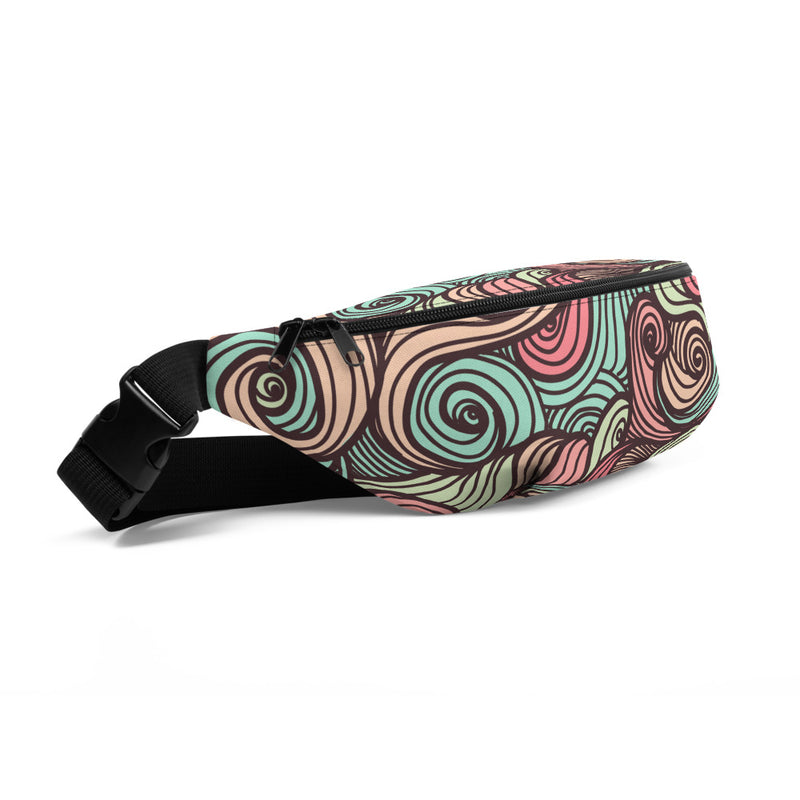 Sac banane - Vagues avec tourbillons colorés -  from chtmboutique by chtmboutique - SAC BANANE