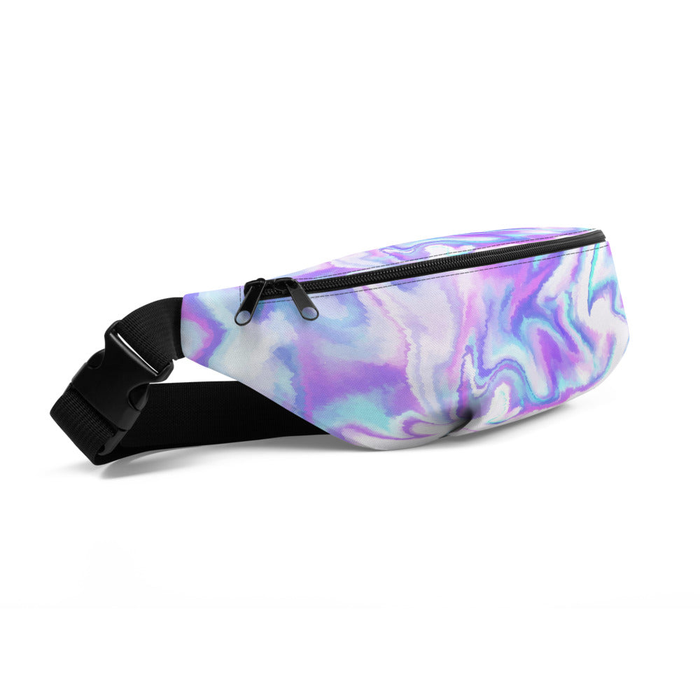 Sac banane cool tie and dye bleu mauve – vue 2