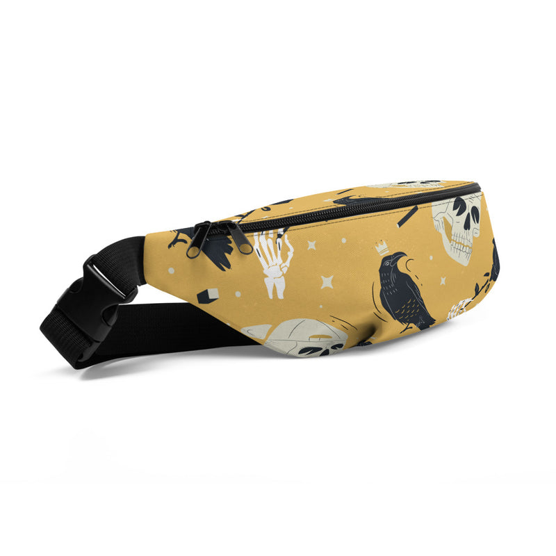 Sac Banane - TÊTE DE MORT CORBEAUX -  from chtmboutique by chtmboutique - SAC BANANE, TETE DE MORT