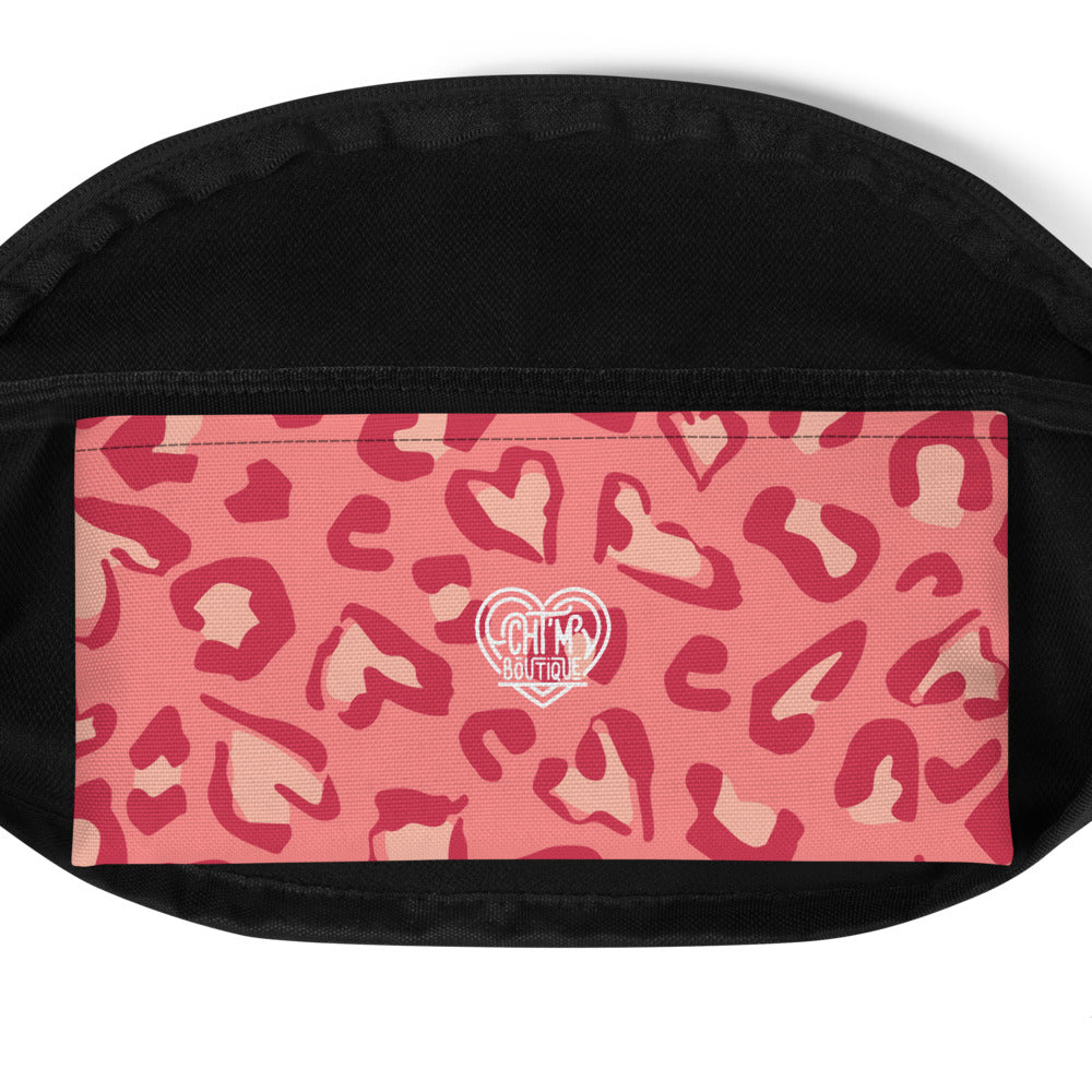 Sac banane femme coeurs léopard rose – vue 5