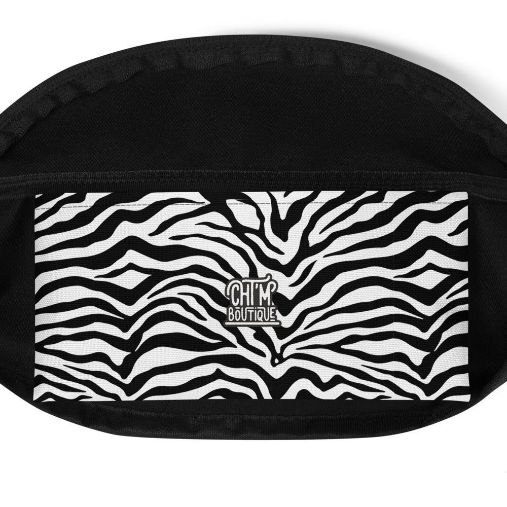 Sac banane imprimé zèbre noir et blanc – vue 5