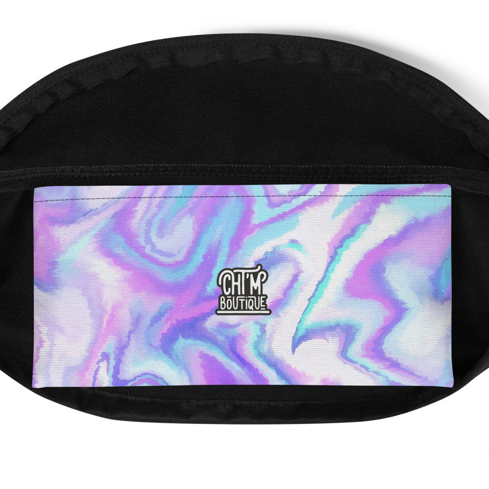 Sac banane cool tie and dye bleu mauve – vue 5