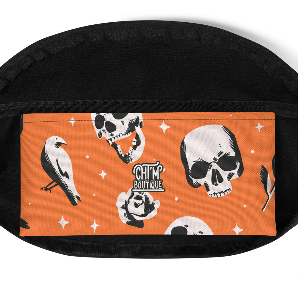 Sac banane tête de mort fond noir – vue 5
