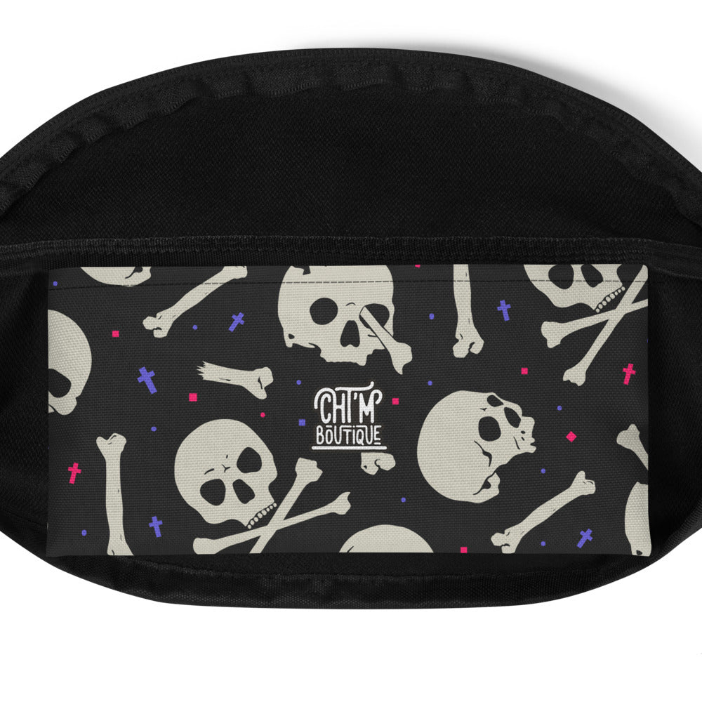 Sac Banane TÊTE DE MORT -  from chtmboutique by chtmboutique - SAC BANANE, TETE DE MORT