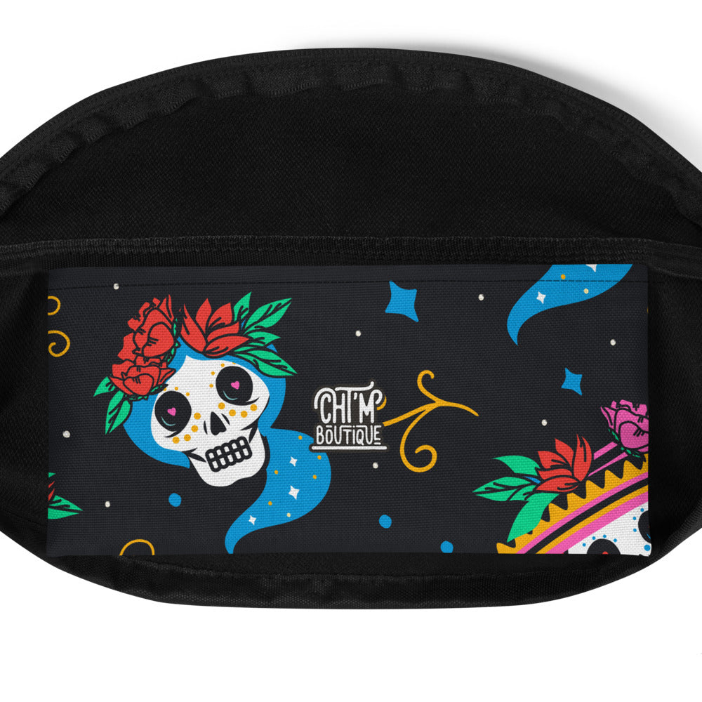 Sac Banane - TÊTE DE MORT MEXICAINE -  from chtmboutique by chtmboutique - SAC BANANE, TETE DE MORT MEXICAINE