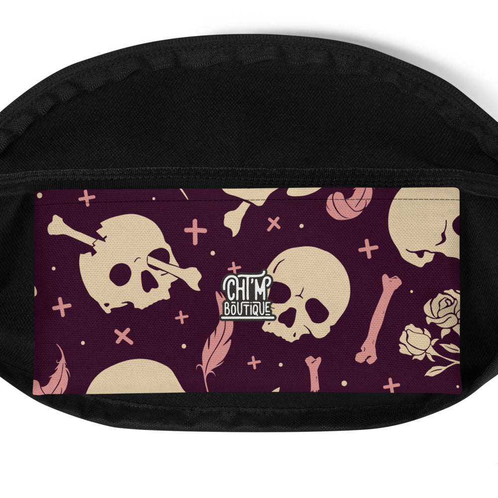 Sac Banane - TETE DE MORT SEPIA -  from chtmboutique by chtmboutique - SAC BANANE, TETE DE MORT