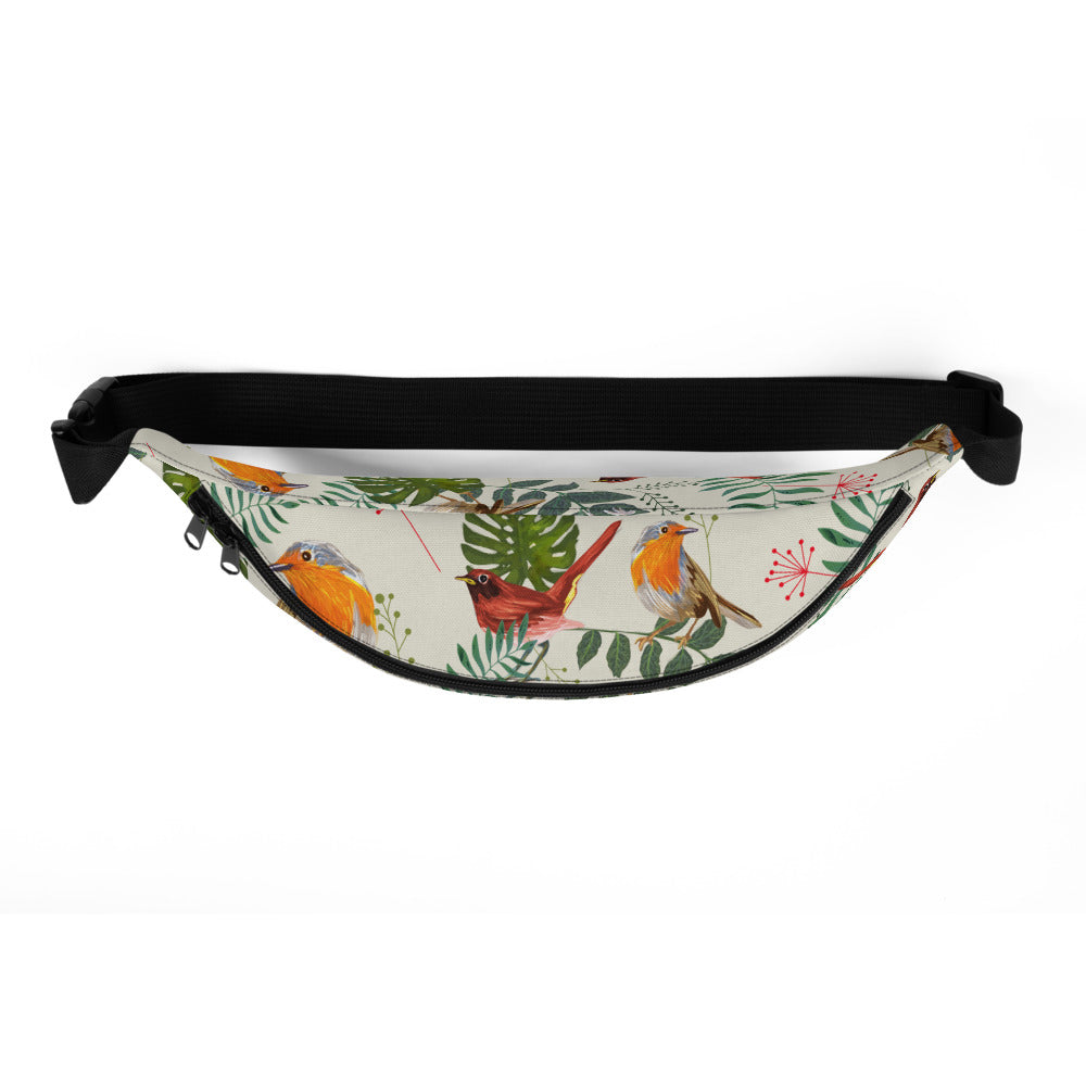 Sac Banane - FEUILLES ET OISEAUX TROPICAUX -  from chtmboutique by chtmboutique - SAC BANANE