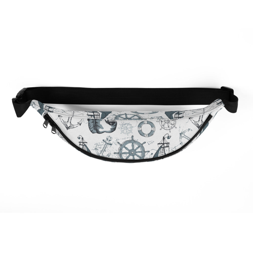 Sac banane marin rayé bleu et blanc – vue 3