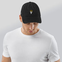 Casquette belge en jean « La Frite », vue de face – CHT'M Boutique