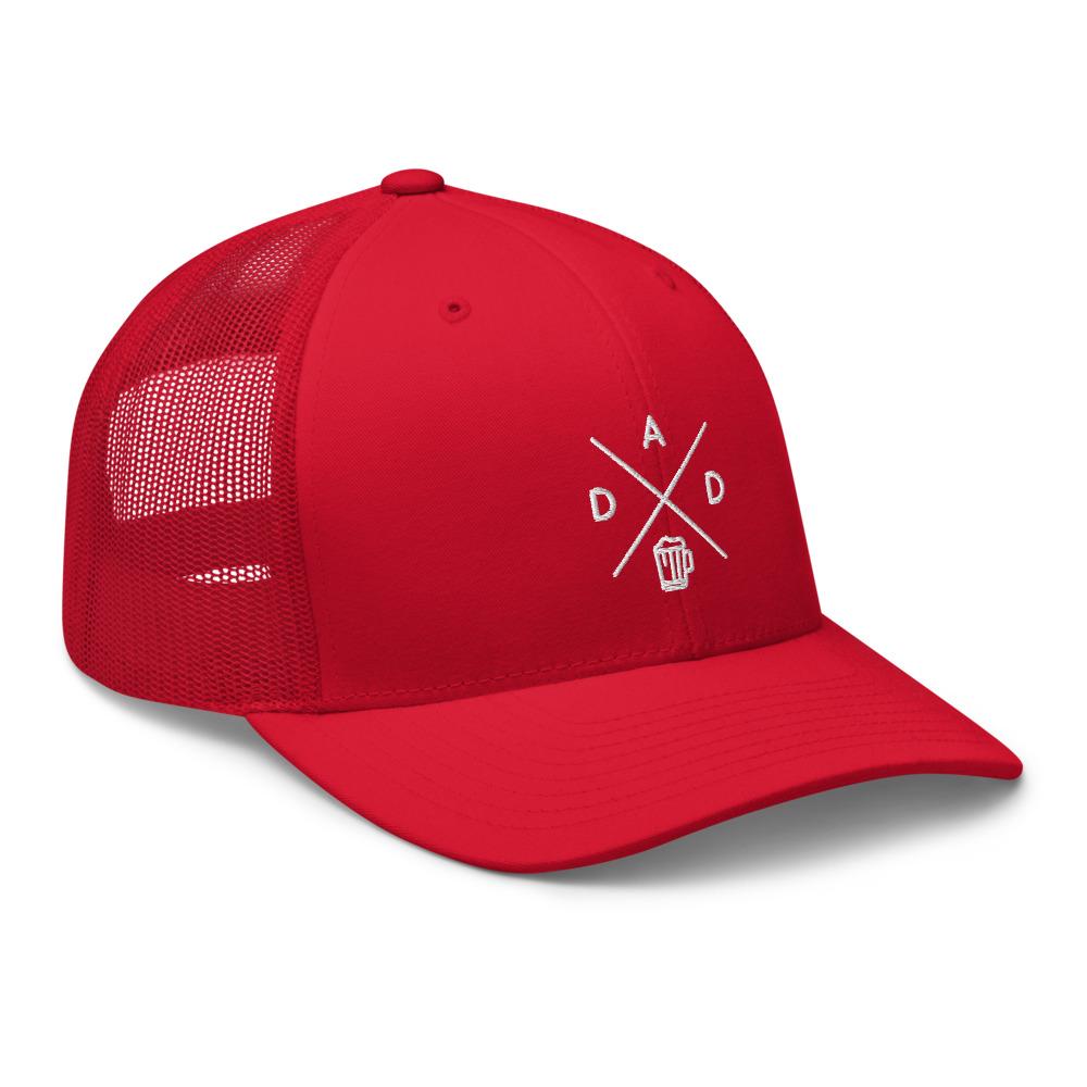 casquette rouge papa fan biere