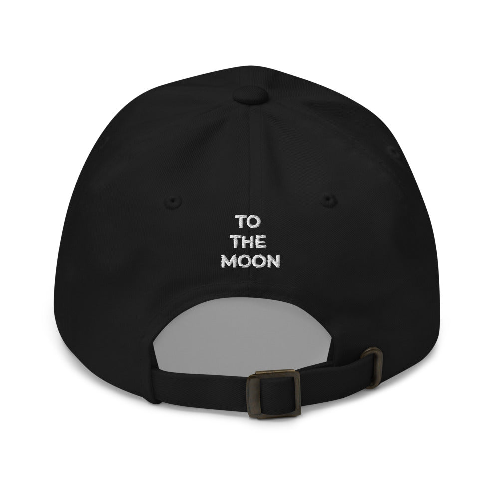 Casquette baseball to the moon noir vue de profil CHT'M Boutique