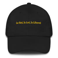Casquette Belge style  Baseball - Le Roi la Loi la Liberté