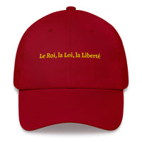 Casquette Belge style  Baseball - Le Roi la Loi la Liberté