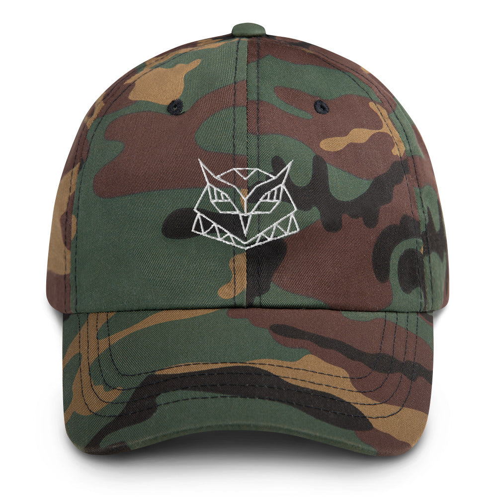 Casquette baseball hiboux origami noir coloris présenté CHT'M Boutique