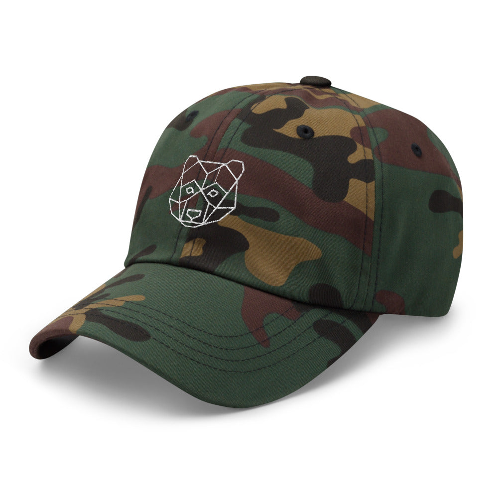 Casquette baseball ours origami noir portée en situation CHT'M Boutique