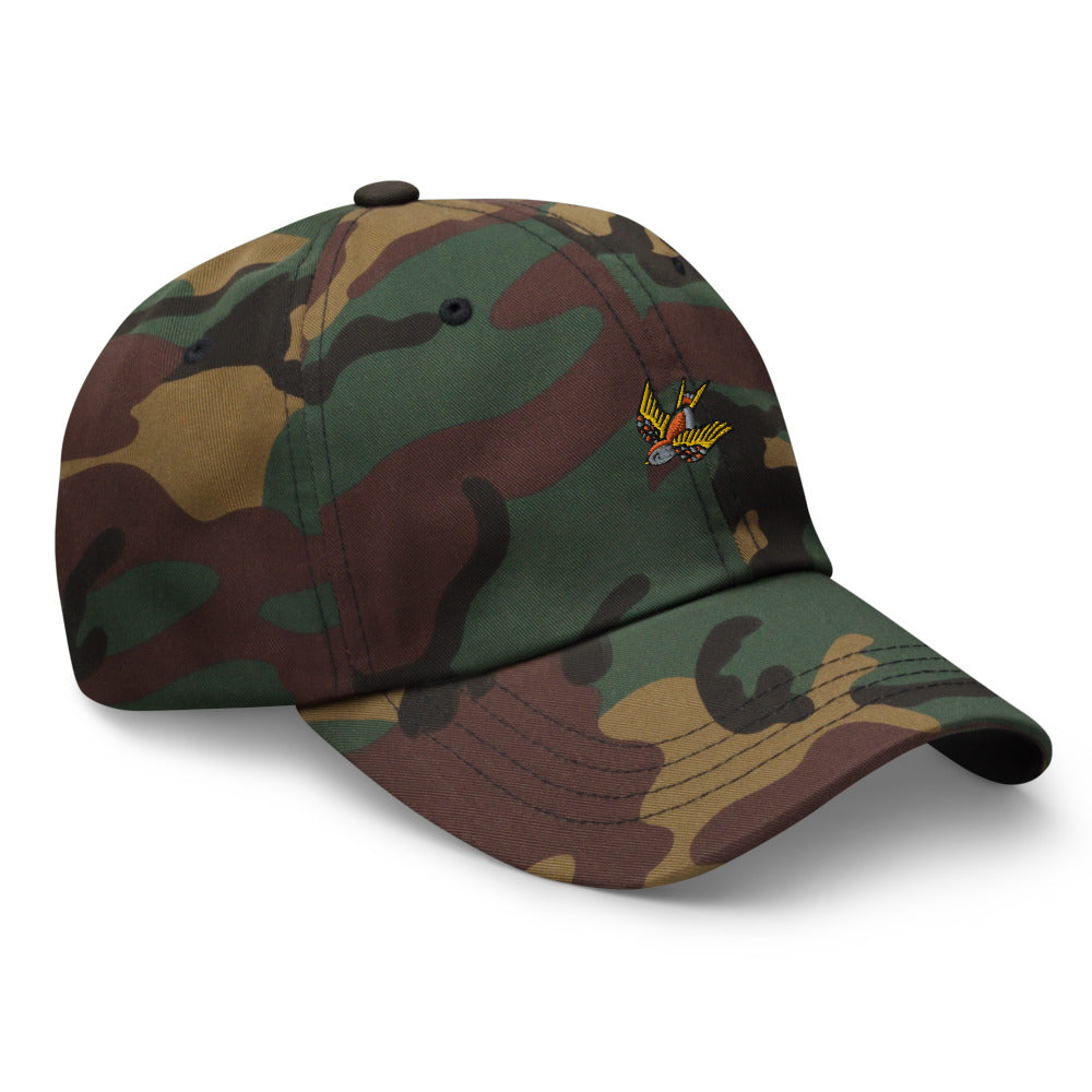 Casquette baseball hirondelle noir vue de trois quarts CHT'M Boutique