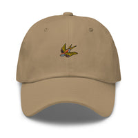 Casquette baseball hirondelle noir gros plan sur le tissu CHT'M Boutique