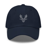 Casquette baseball cerf origami noir gros plan sur le tissu CHT'M Boutique