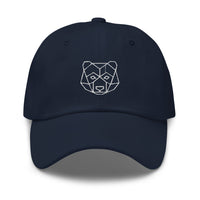 Casquette baseball ours origami noir gros plan sur le tissu CHT'M Boutique