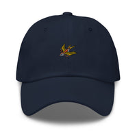 Casquette baseball hirondelle noir gros plan sur le tissu CHT'M Boutique
