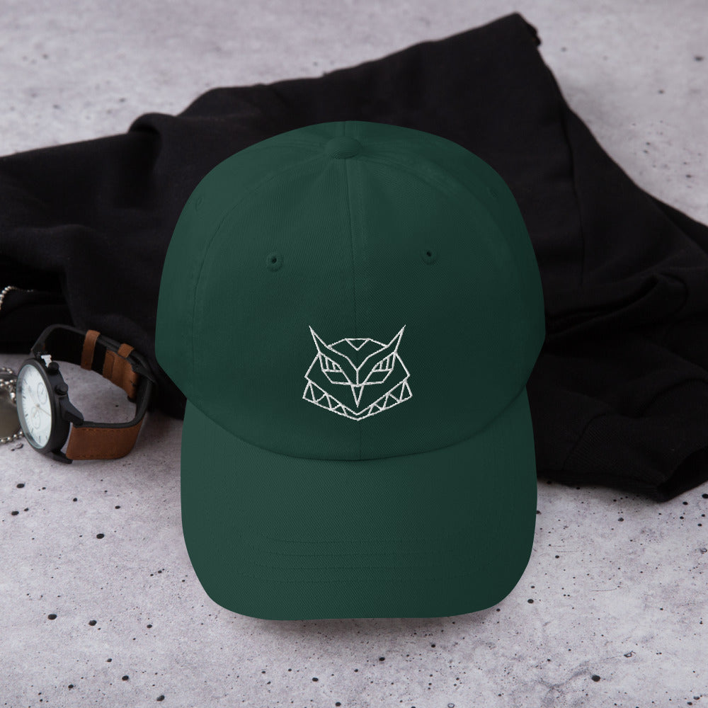 Casquette baseball hiboux origami noir vue de profil CHT'M Boutique
