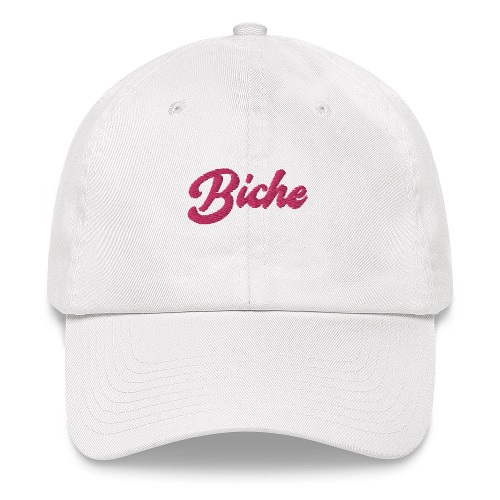 Casquette femme brodée « Biche », dad hat noire, vue de face – CHT'M Boutique