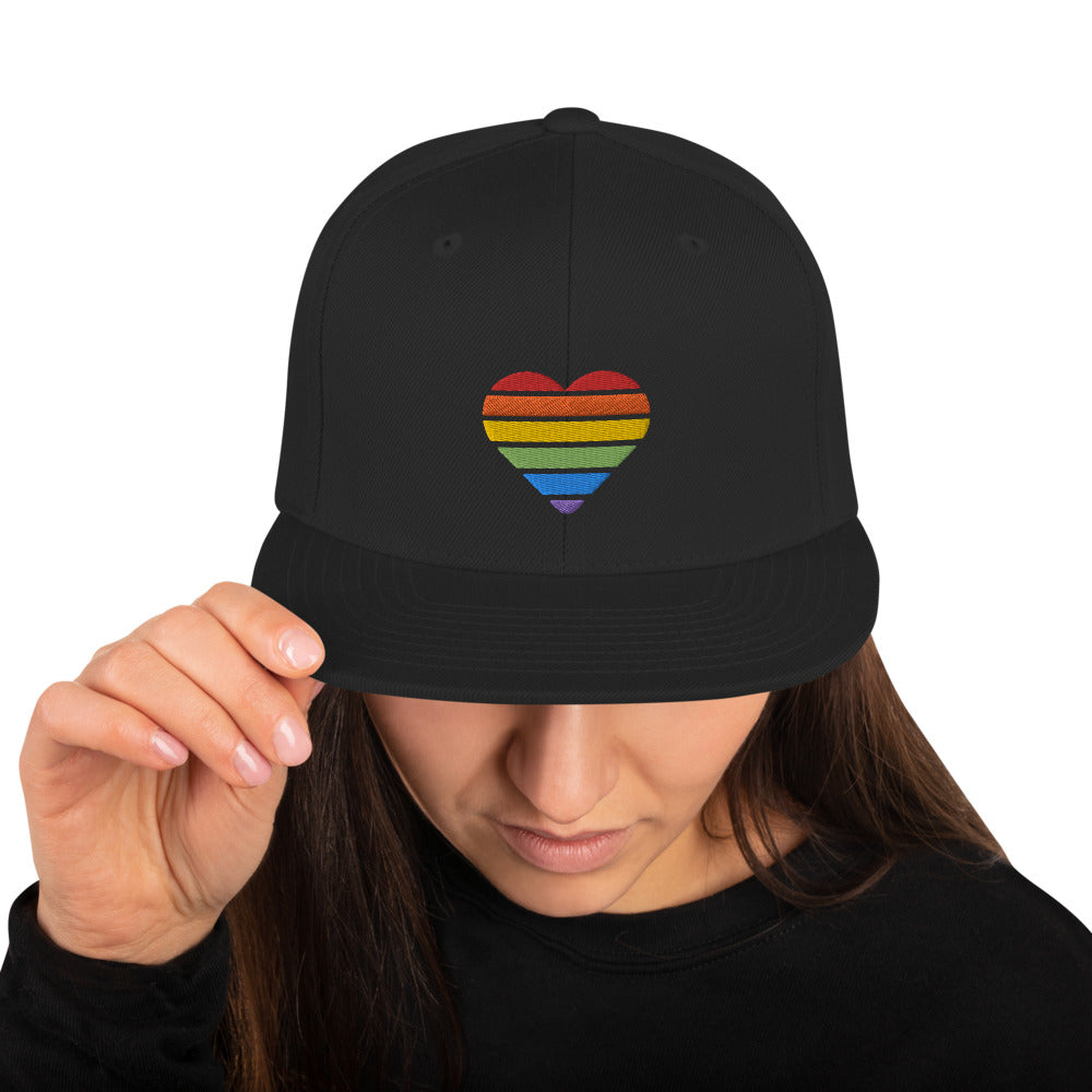 Casquette Snapback - COEUR ARC EN CIEL