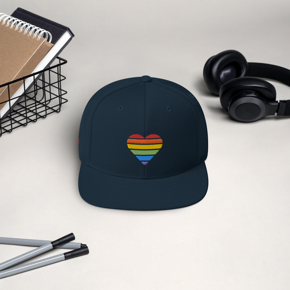 Casquette Snapback - COEUR ARC EN CIEL