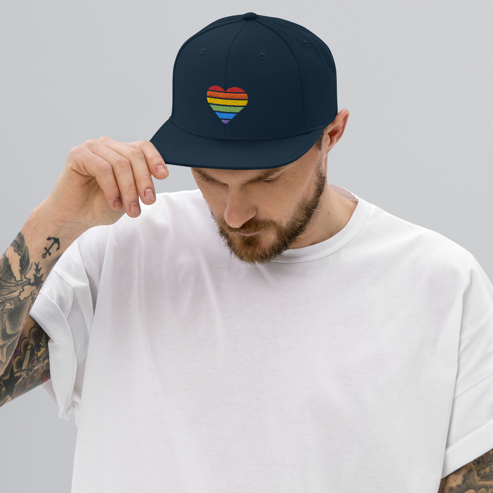 Casquette Snapback - COEUR ARC EN CIEL