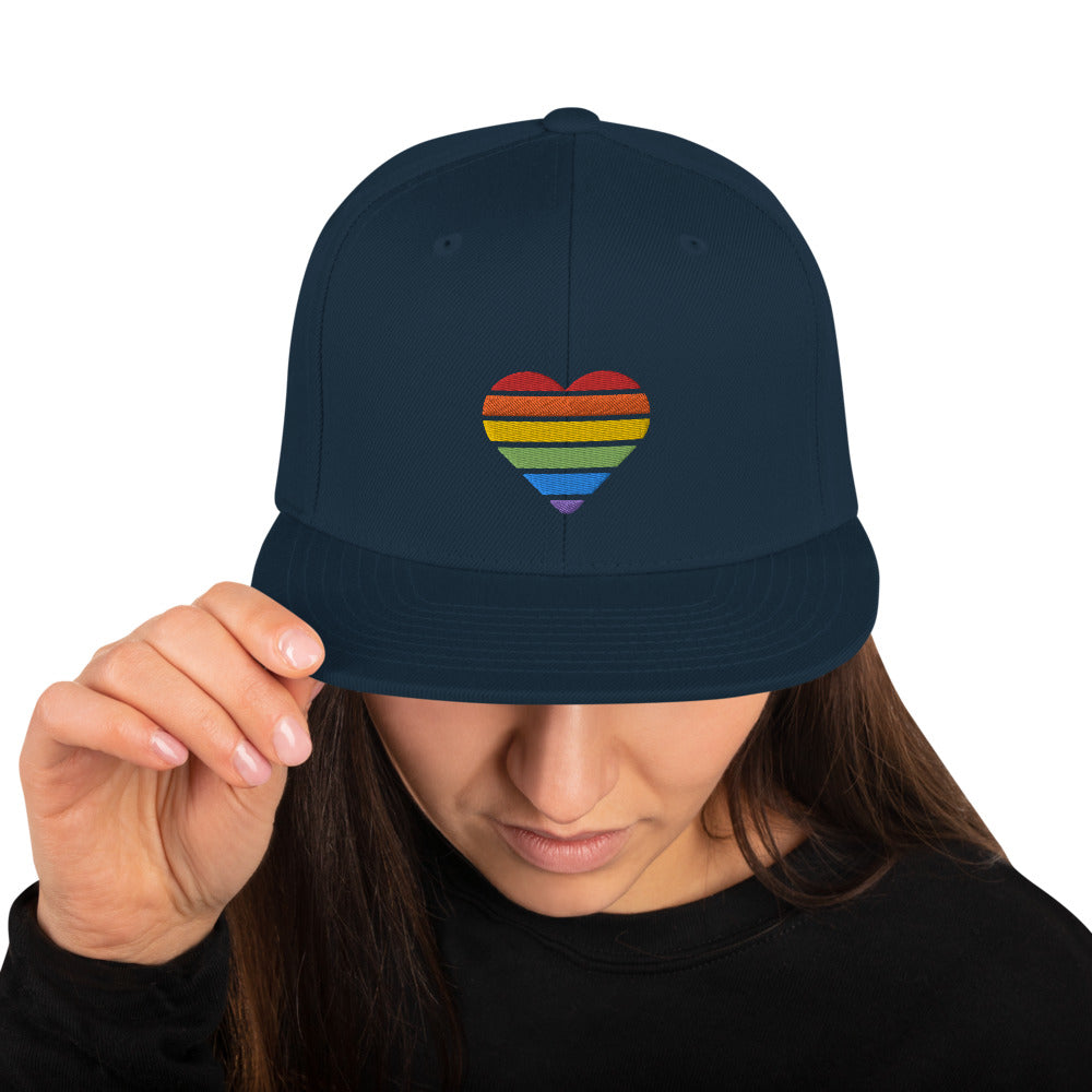 Casquette Snapback - COEUR ARC EN CIEL