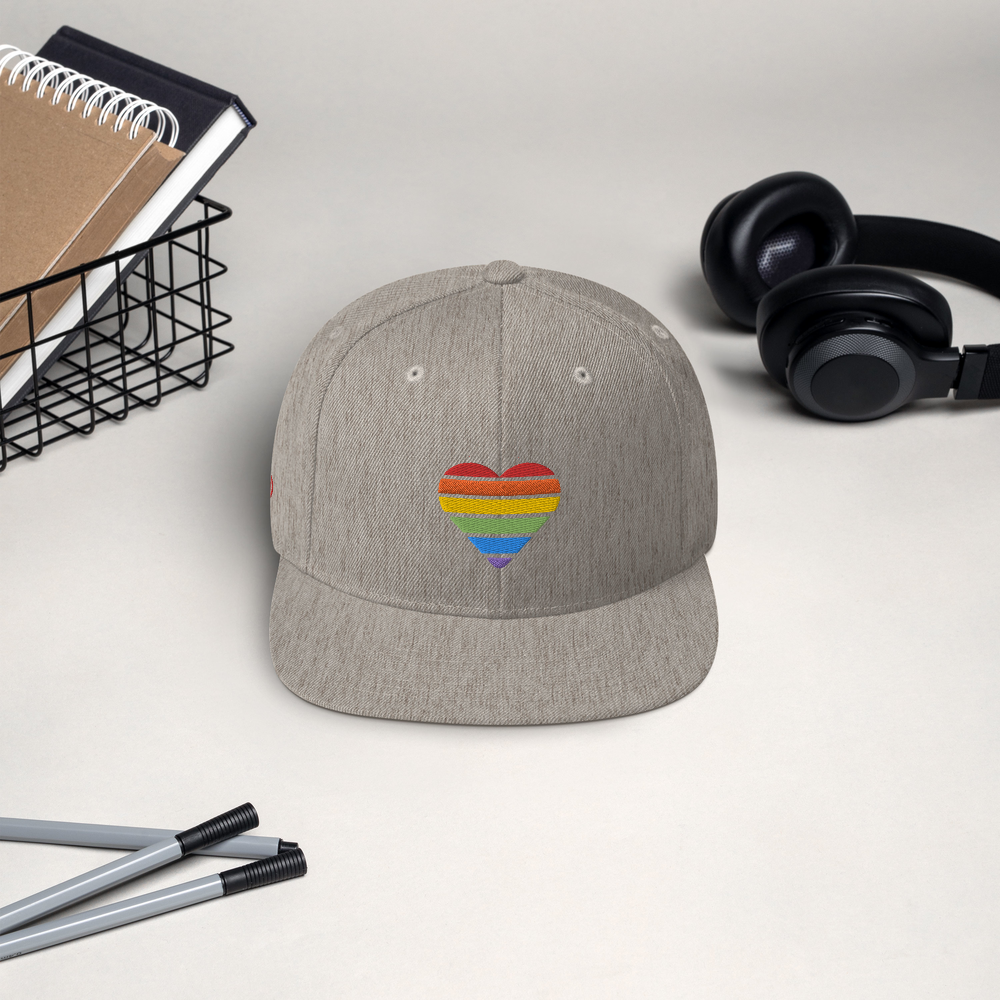 Casquette Snapback - COEUR ARC EN CIEL