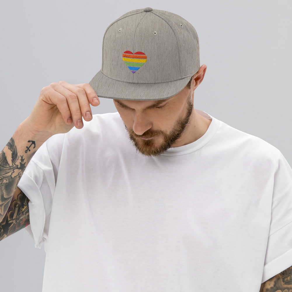 Casquette Snapback - COEUR ARC EN CIEL