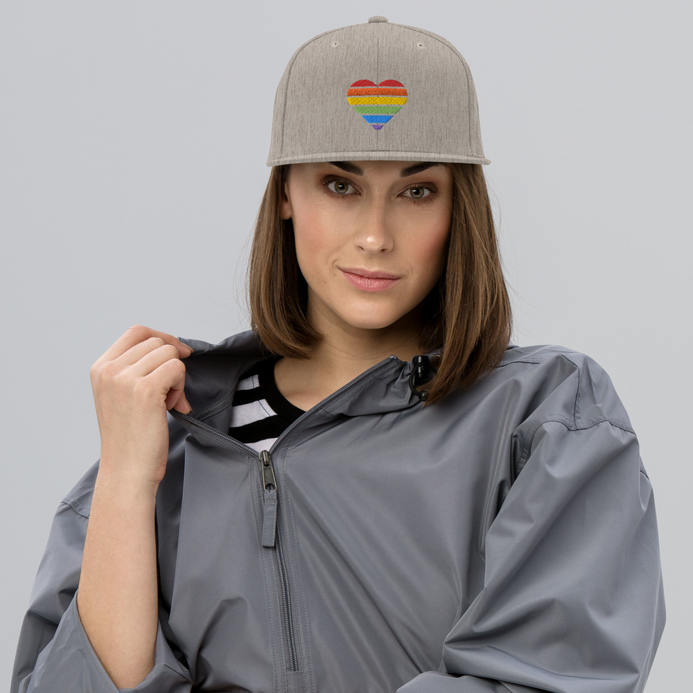 Casquette Snapback - COEUR ARC EN CIEL