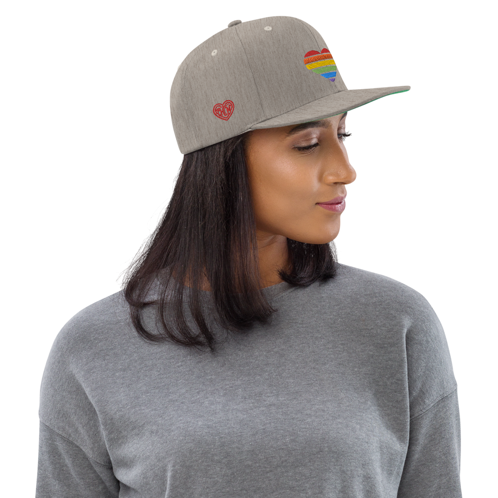 Casquette Snapback - COEUR ARC EN CIEL