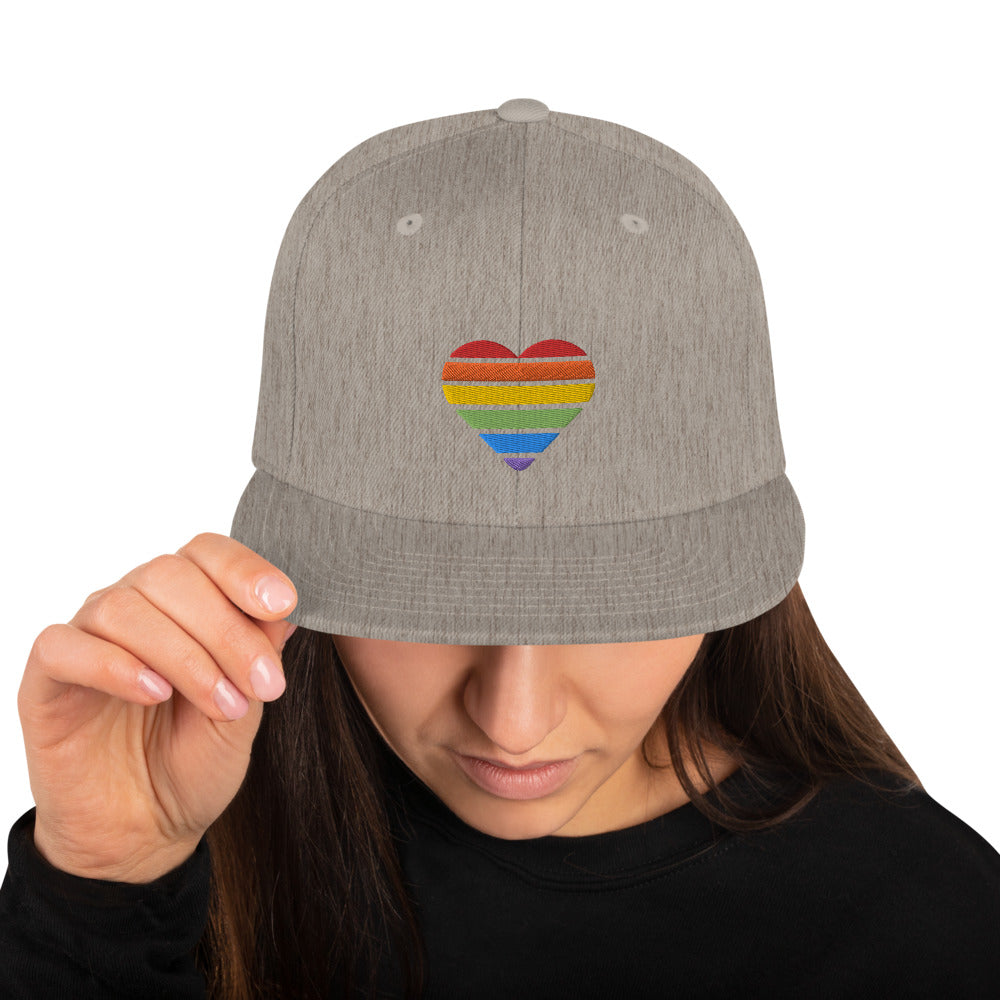 Casquette Snapback - COEUR ARC EN CIEL