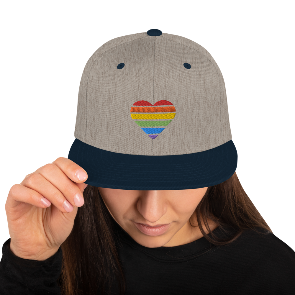 Casquette Snapback - COEUR ARC EN CIEL