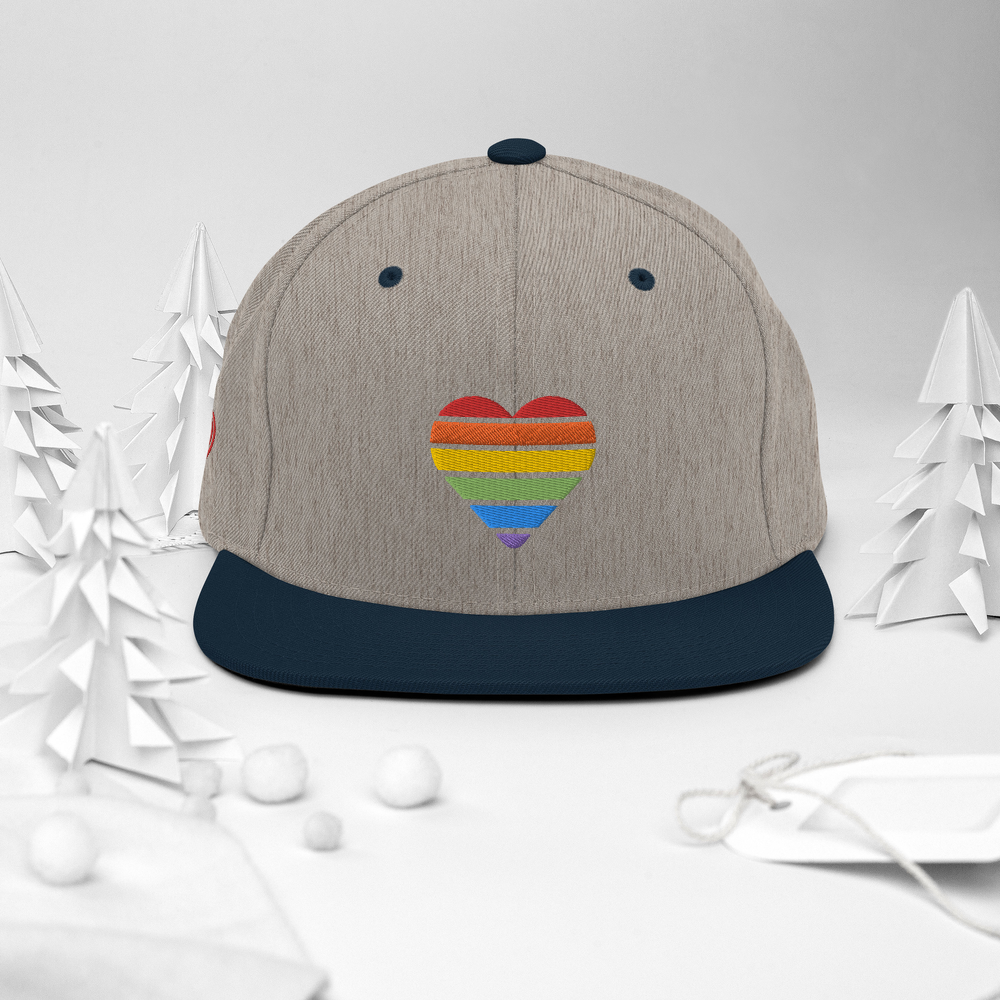 Casquette Snapback - COEUR ARC EN CIEL